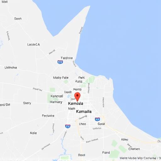 Map showing the location of Pearl of Africa Adventures in Kampala, Uganda