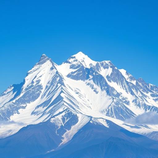 Mount Rwenzori peaks covered in snow and glaciers
